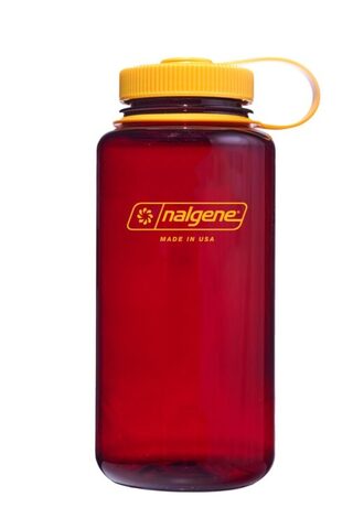 NALGENE Drikkeflaske, 1 Ltr. - 50% rPet 32 oz (bred åbning) - Mørkerød