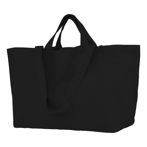Ekstra Stor Big Boat Bag M. Lynlås - Recycled Bomuld/Polyester Mix - Sort