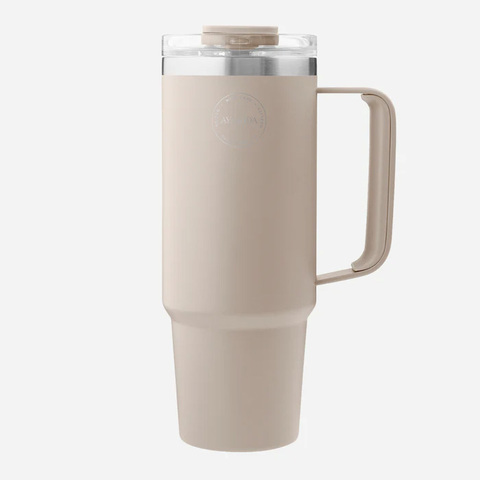 AYA&IDA Termokop med sugerør 885 ml. - Cream Beige