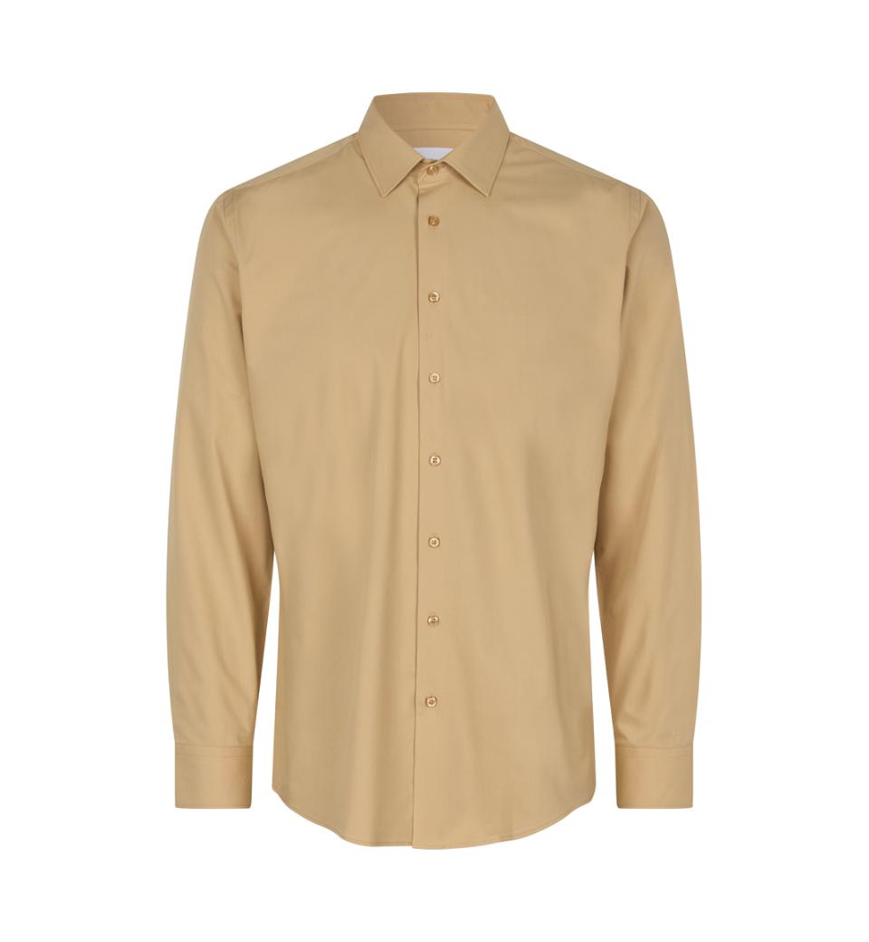 SEVEN SEAS Hybrid Skjorte - Slim - Sand