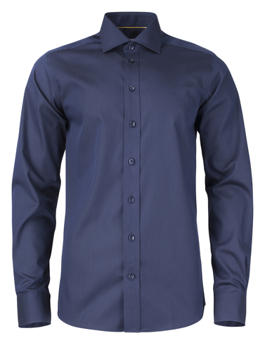 J. HARVEST & FROST YB50 Twill Slim Skjorte - Herre - Navy