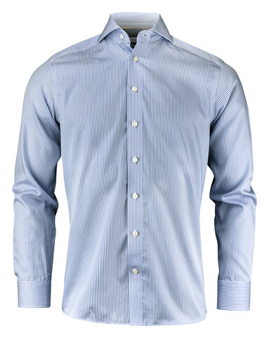 J. HARVEST & FROST YB50 Twill Slim Skjorte - Herre - Blåstribet
