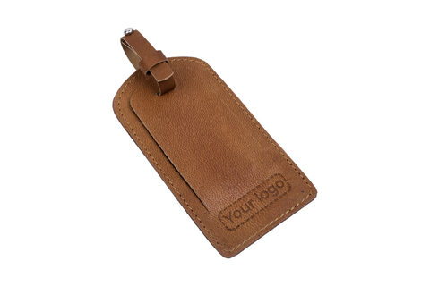 Læder Bagage Tag - Cognac