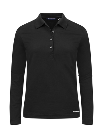 CUTTER AND BUCK Advantage Polo Long Sleeve - Dame - Sort
