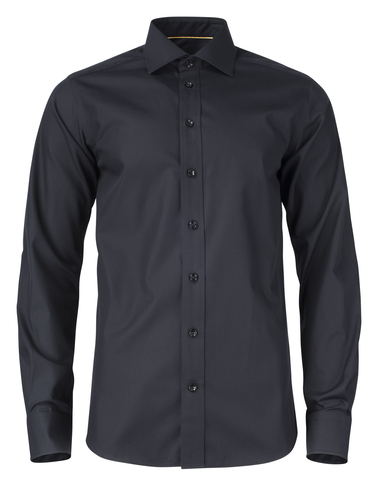 J. HARVEST & FROST YB50 Twill Slim Skjorte - Herre - Sort