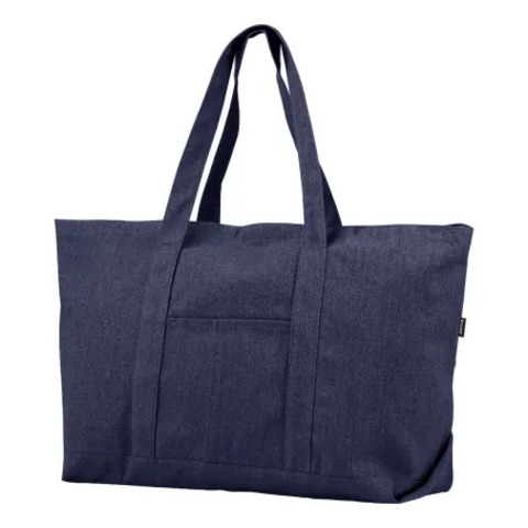 Ekstra Stor Big Boat Bag M. Lynlås - Recycled Bomuld/Polyester Mix - Marineblå