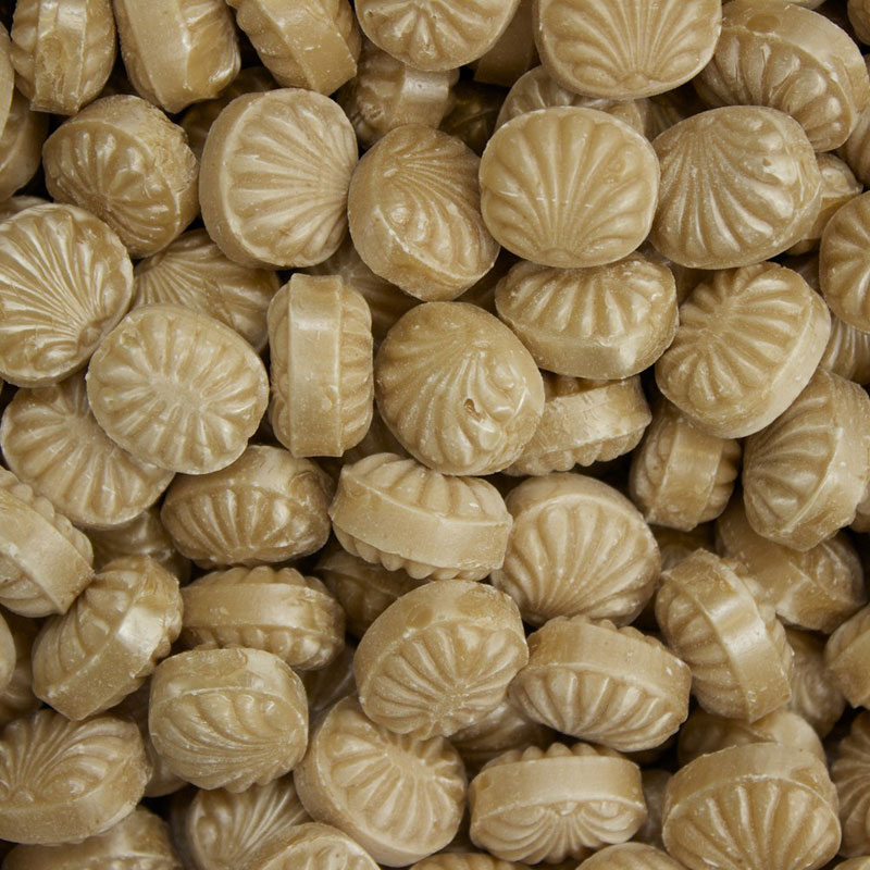 Danske Twistede Logo Bolcher i komposterbar folie - Karamelbolsjer