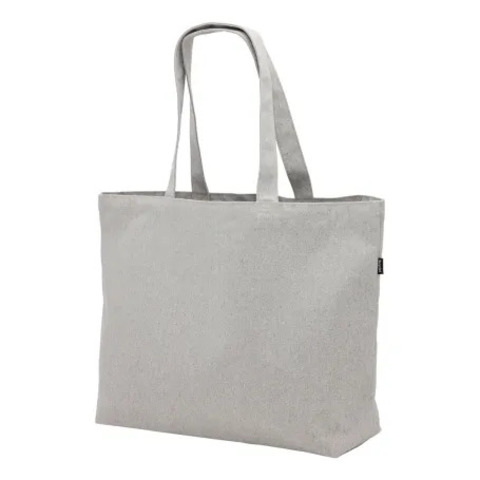 Stor Mulepose - Recycled Bomuld/Polyester Mix - Lysegrå
