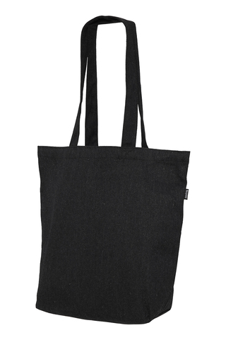 Mulepose med lang hank - 100% Recycled Bomuld/Polyester Mix - Sort