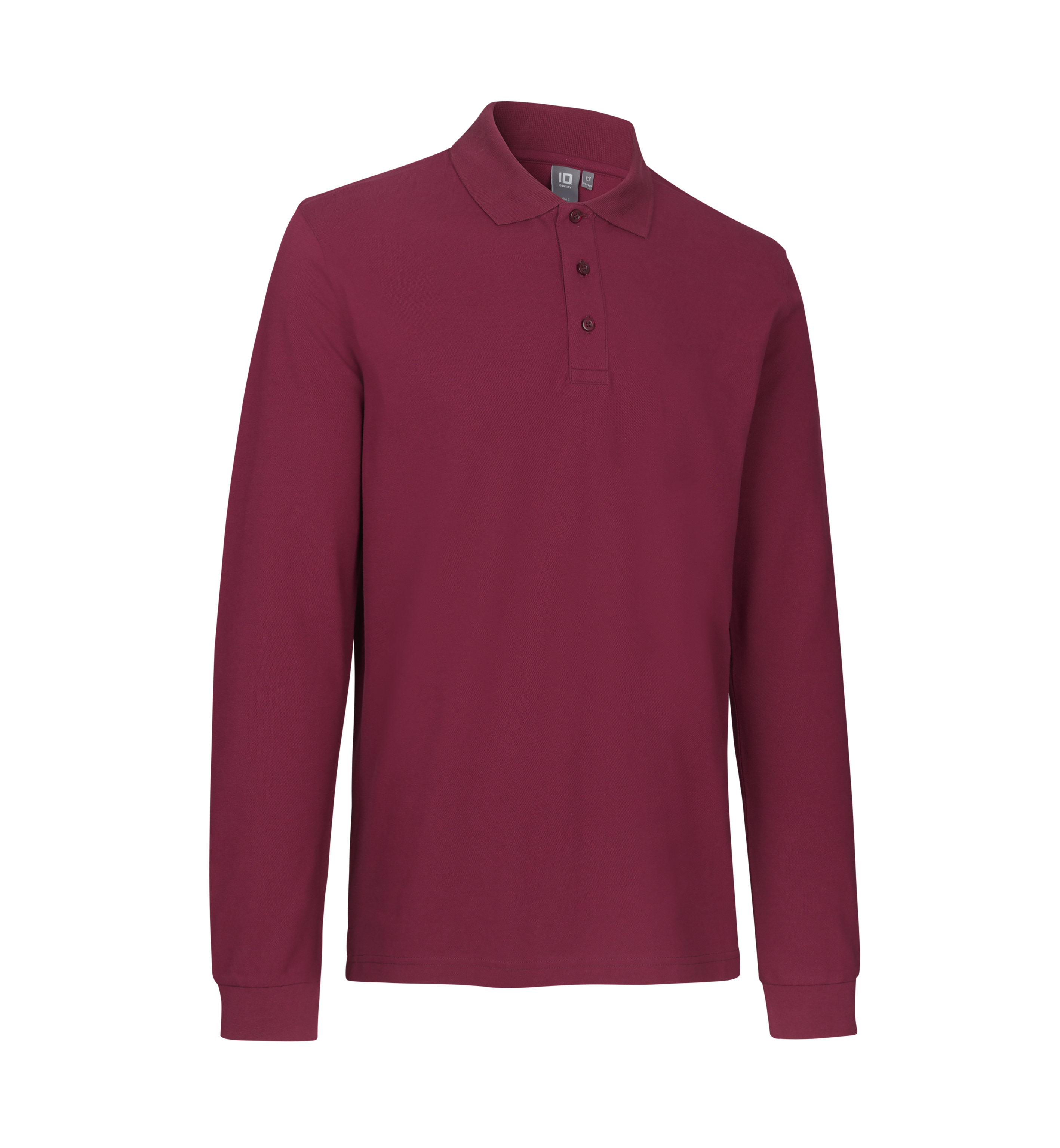 ID Langærmet poloshirt stretch - Bordeaux Rød