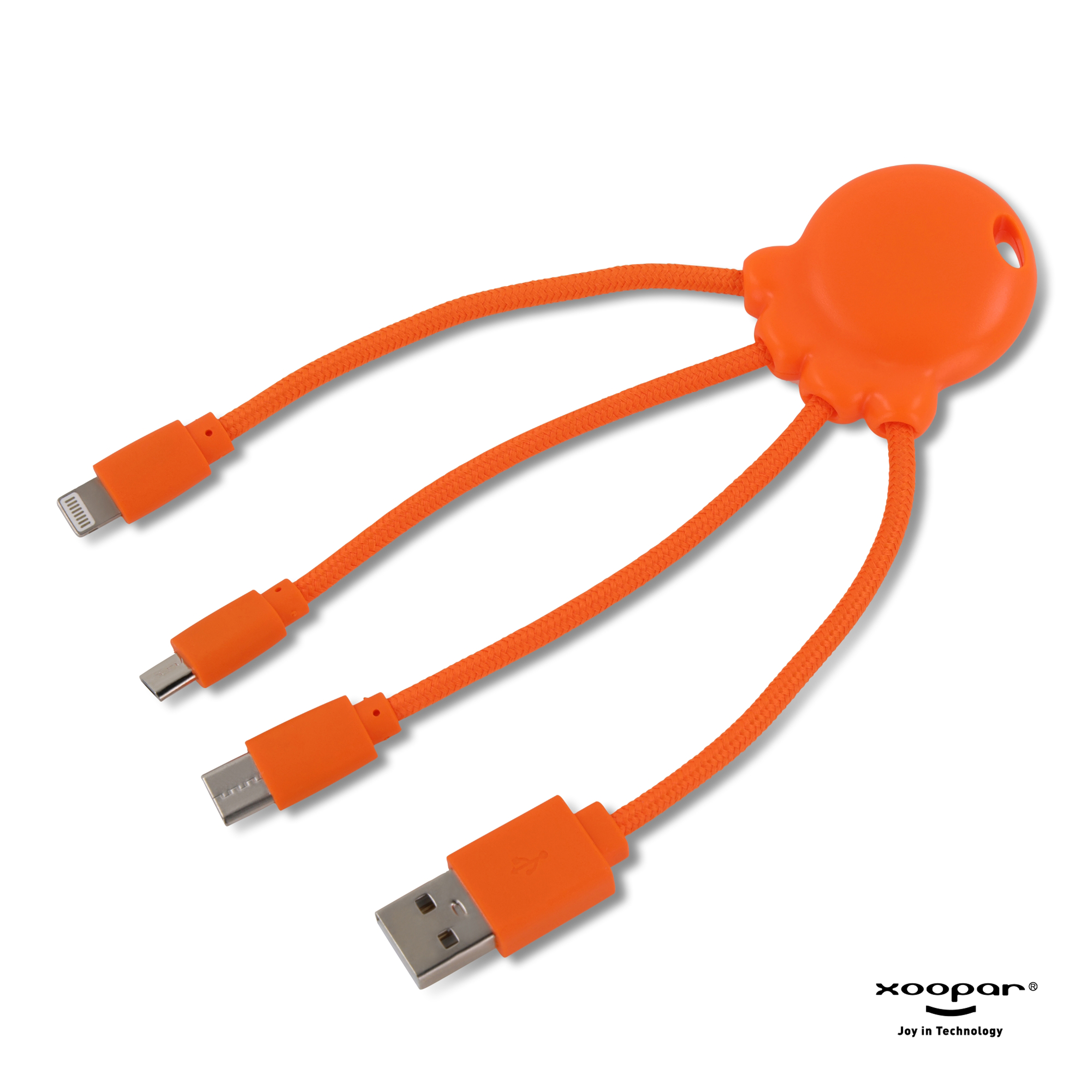 Xoopar Octopus Charging cable - rPet - Orange