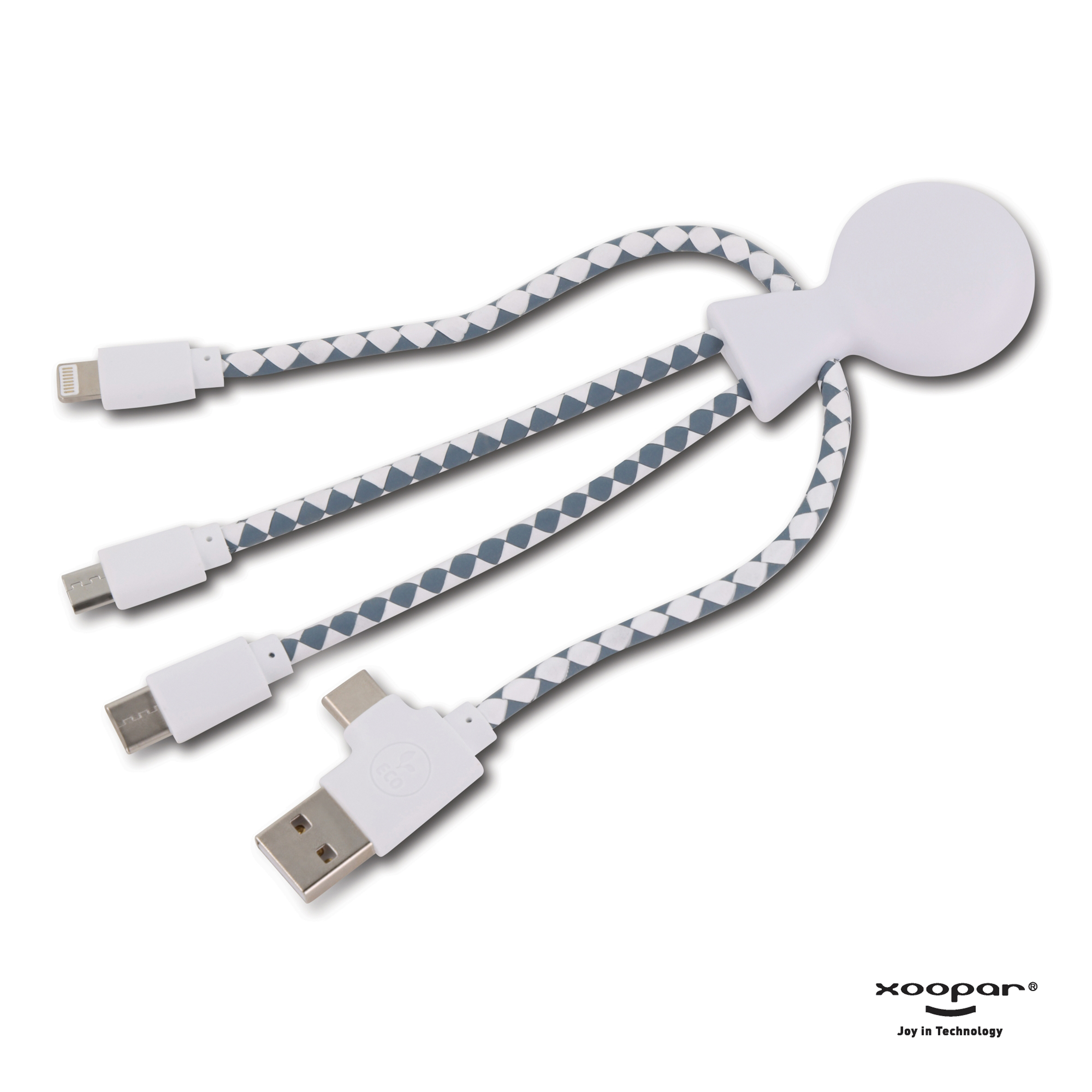 Xoopar Mr. Bio Charging cable - rPet - Hvid