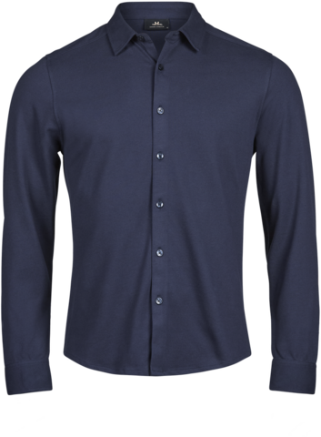 TEE JAYS Luxury Stretch Shirt - Økologisk - Marineblå