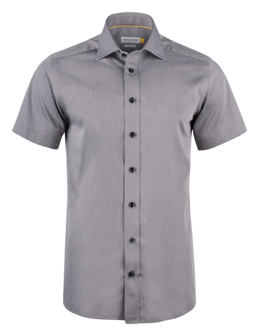 J. HARVEST & FROST YB50 Twill Slim K/Æ Skjorte - Herre - Grå