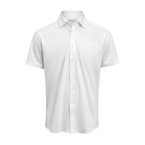 J. HARVEST & FROST IB132 Interlock Knit S/S Regular - Herre - Hvid