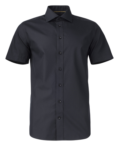 J. HARVEST & FROST YB50 Twill Slim K/Æ Skjorte - Herre - Sort