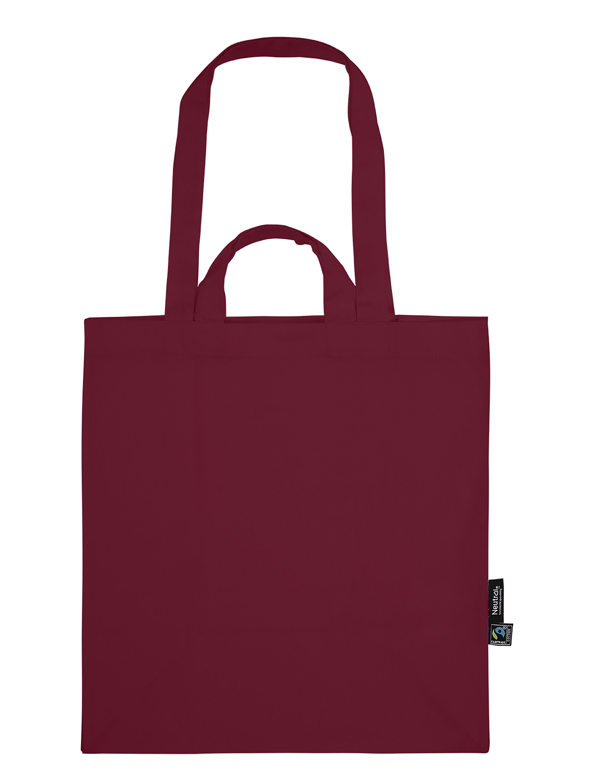 NEUTRAL Kraftig Mulepose med Multi Stropper, 100% Økologisk Fairtrade Bomuld - Bordeaux Rød