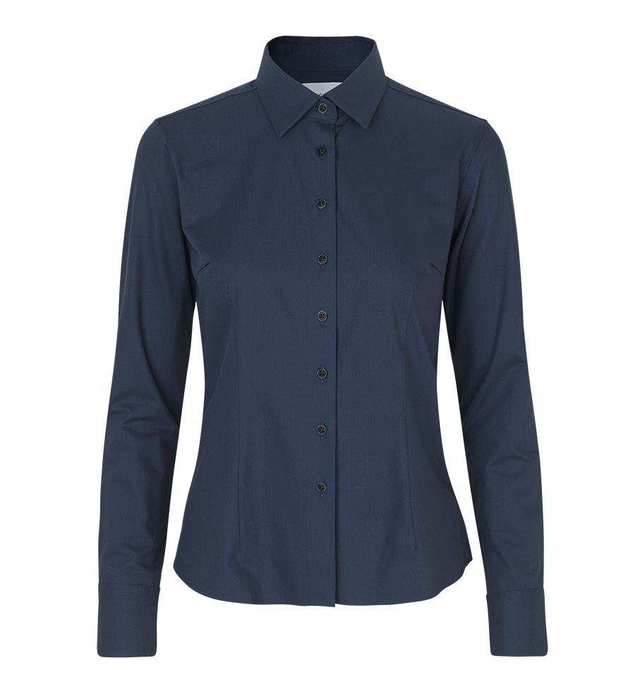 Seven Seas Hybrid Skjorte, Dame-Navy