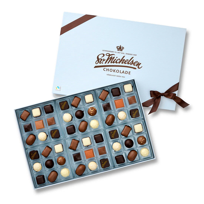 SV. MICHELSEN Kroneæsken 54 stk fyldt chokolade - Fairtrade