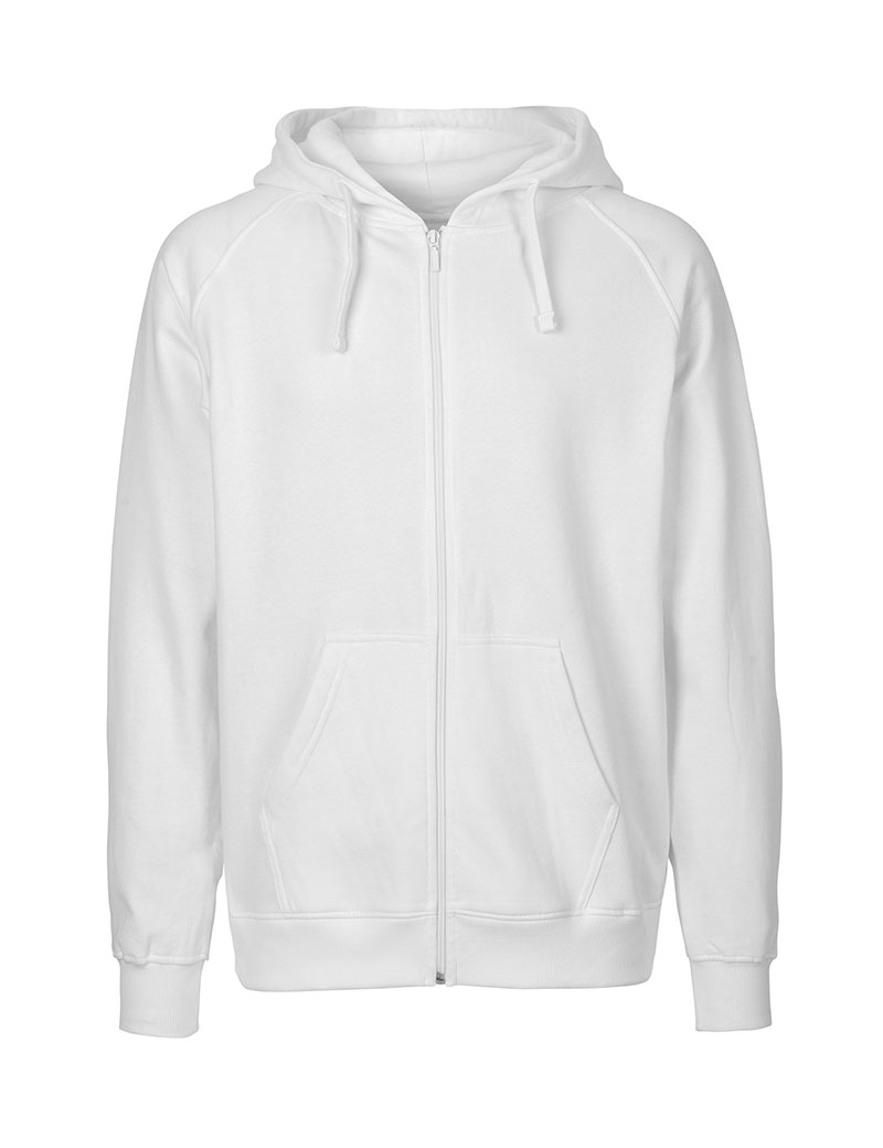 NEUTRAL Zip Hoodie, 100% Økologisk Fairtrade Bomuld-Hvid