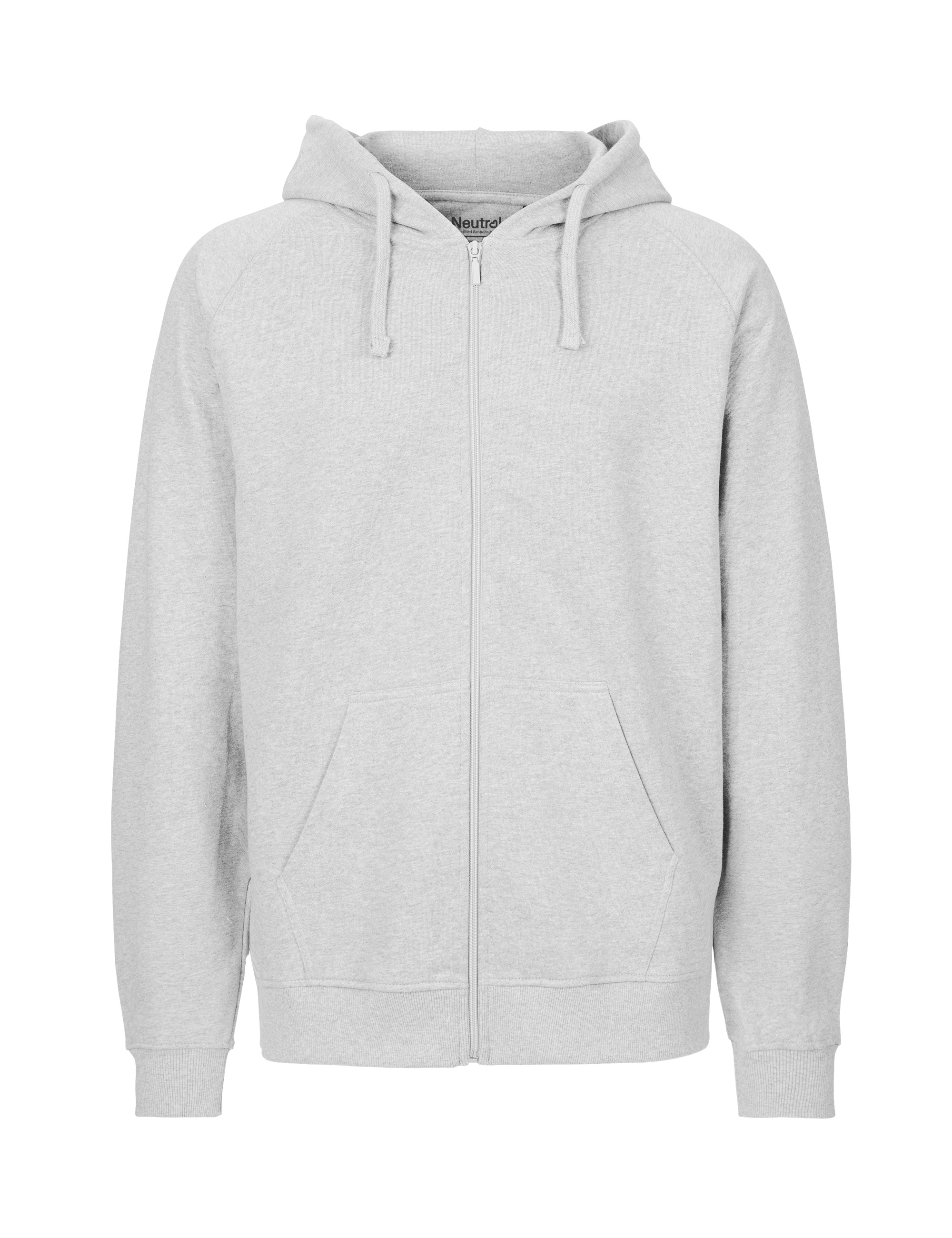 NEUTRAL Dame Zip Hoodie, 100% Økologisk Fairtrade Bomuld-Lysegrå