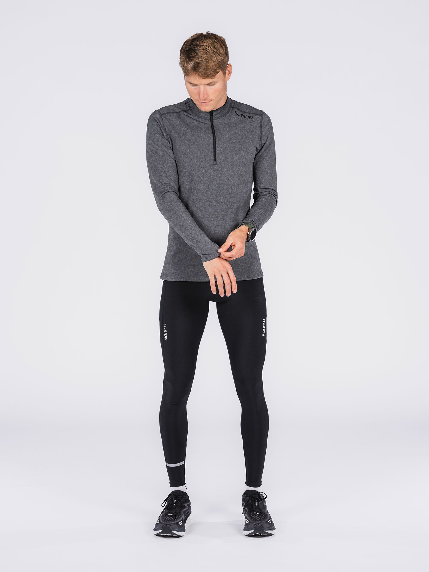 FUSION Løbetrøje, herre-Grå