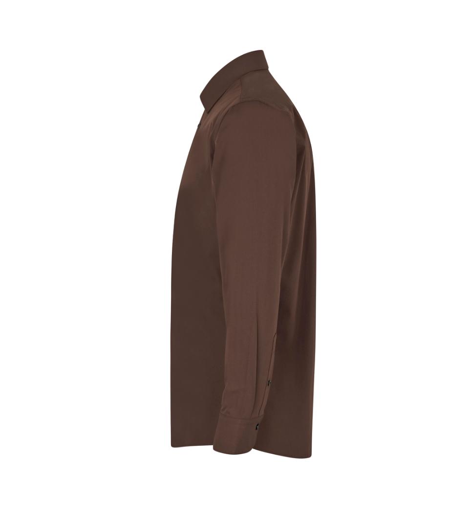 SEVEN SEAS Hybrid Skjorte - Slim-Mocca