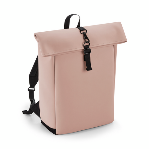 Matte PU Roll-Top Backpack - 100 % genbrugspolyester