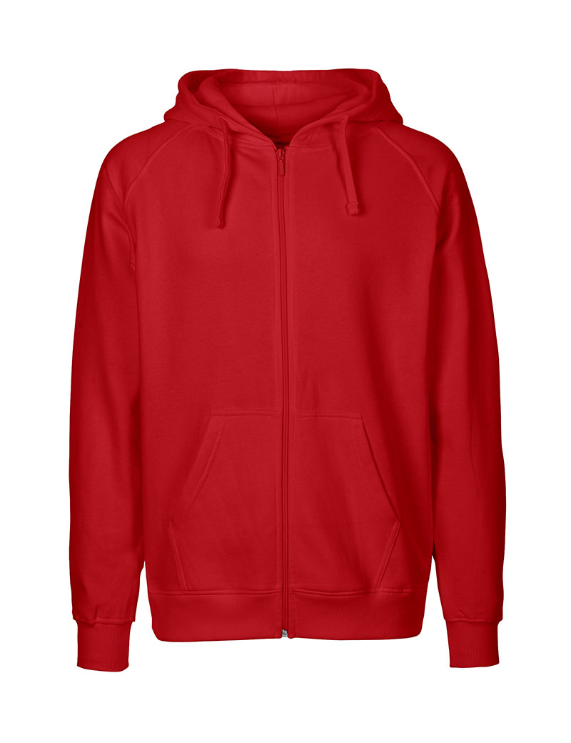NEUTRAL Zip Hoodie, 100% Økologisk Fairtrade Bomuld-Rød