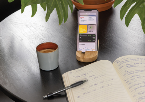 Bambus tablet & telefon holder