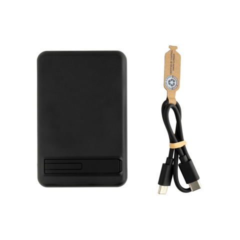 Zen RCS rplastic 5000 mah 5W magnetisk Bambus Powerbank-Sort