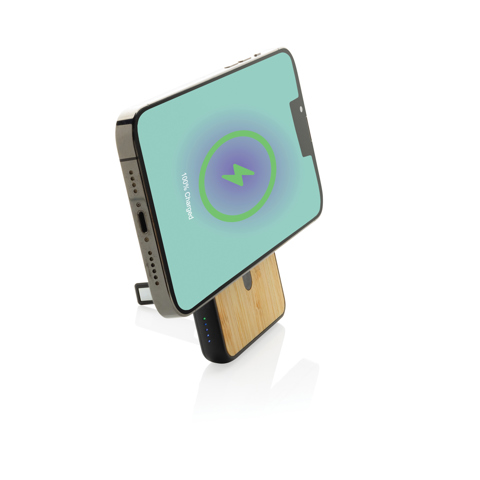 Zen RCS rplastic 5000 mah 5W magnetisk Bambus Powerbank-Sort