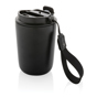 Cuppa RCS vakuumtumbler i genanvendt stål, med lanyard - Sort