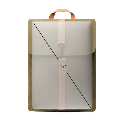 VINGA Bosler rygsæk i genbrugt lærred-Grøn