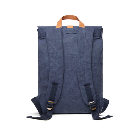 VINGA Bosler rygsæk i genbrugt lærred-Marineblå