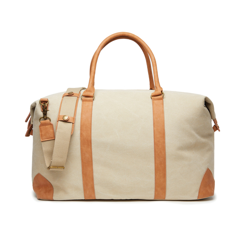 VINGA Bosler dufflebag i lærred-Beige
