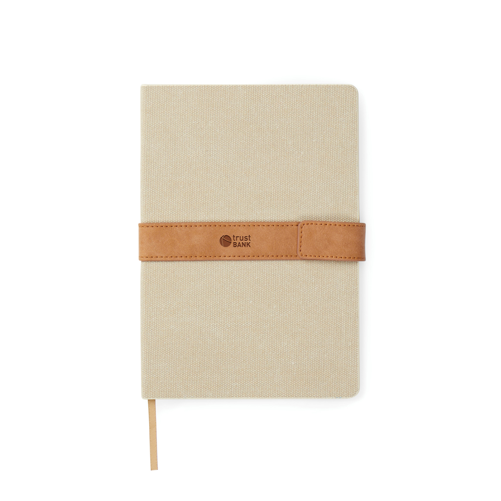 VINGA Bosler notesbog  i RCS genanvendt canvas-Beige