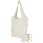 Madras blanding 140 g/m² GRS certificeret genvundet, sammenfoldelig bomuldstaske, 7 liter - Natur