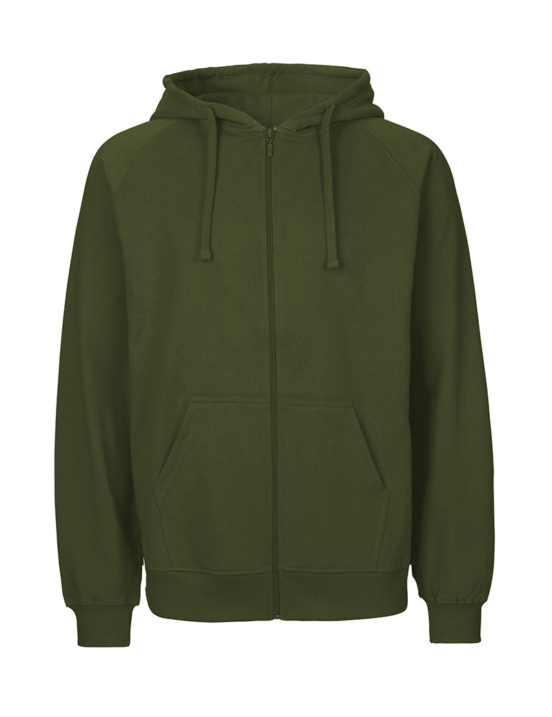NEUTRAL Zip Hoodie, 100% Økologisk Fairtrade Bomuld-Militær