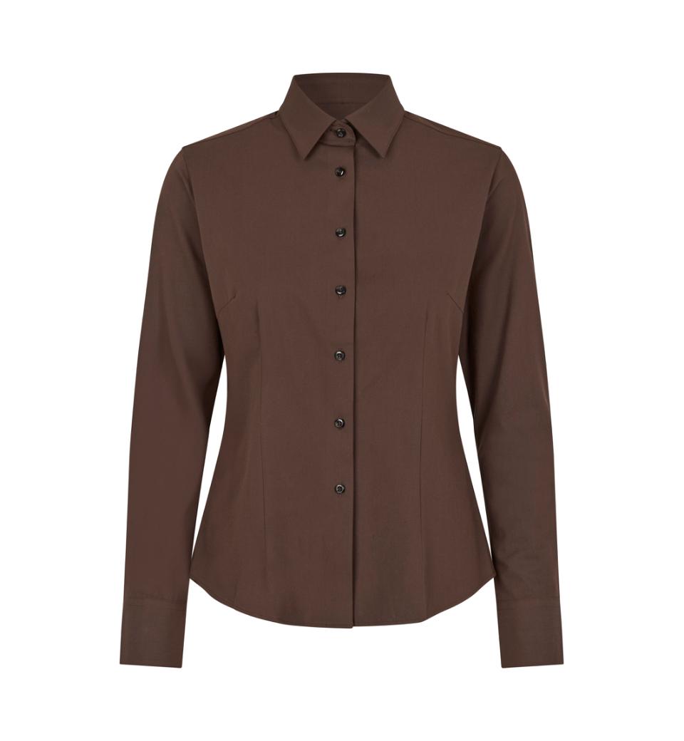 Seven Seas Hybrid Skjorte, Dame-Mocca